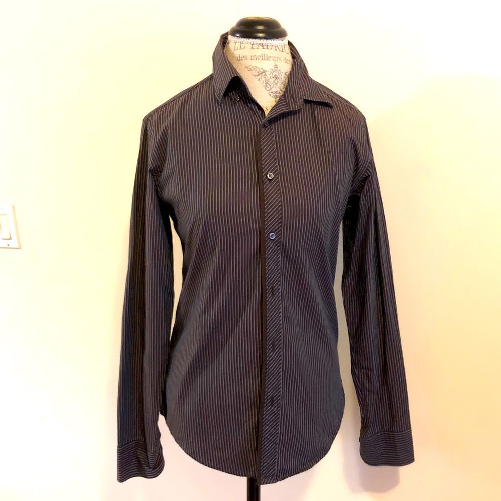 Men’s Purple Pinstripe Button Down Shirt